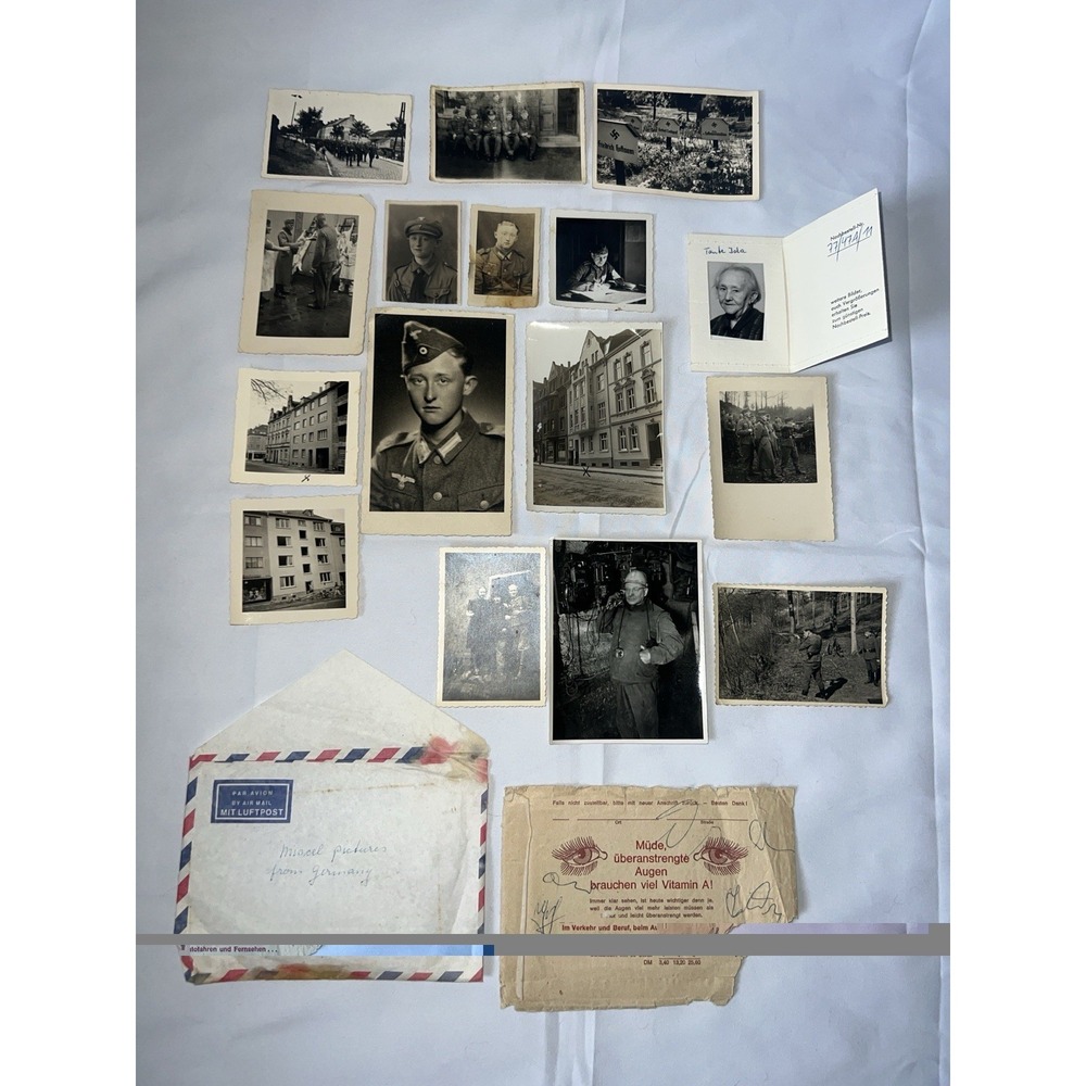 Vintage Lot Of 18 Photos Pre During After WW2 Era Mailer Vitamins Erich Landgraf
